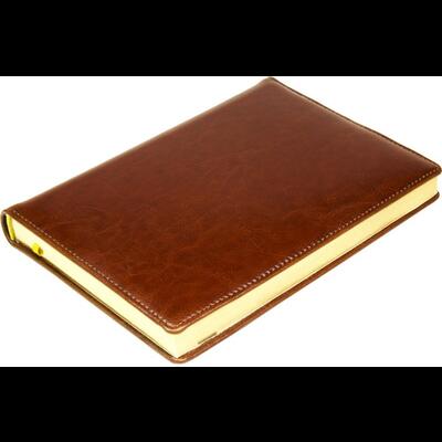 Ежедневник датированный на 2023 год А5 Malaga коричневый с золотым обрезом