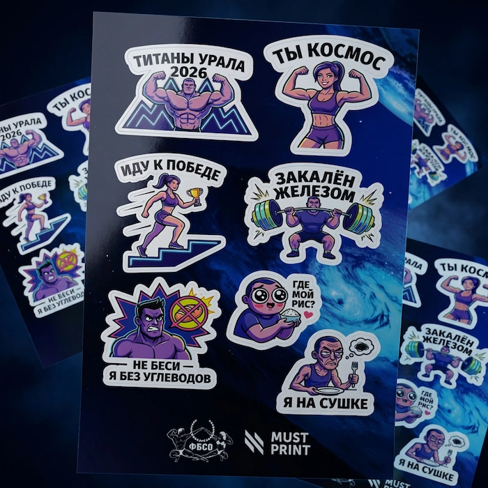 Стикерпак «Титаны Урала» на виниловой плёнке с интерьерной печатью