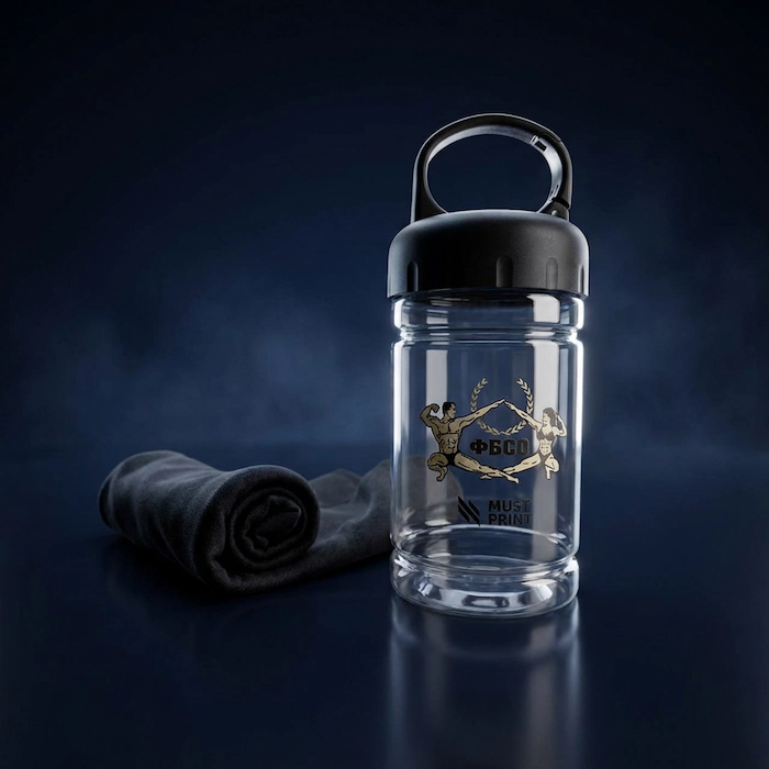 Охлаждающее полотенце Frio Mio в бутылке с UV DTF и вышивкой для «Титанов Урала»